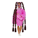 Prachtige, roze barbie pop met donkere huidskleur. Te koop bij Colourful Goodies.