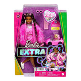 Kleurrijke verpakking van de donkere barbie pop EXTRA. Te koop bij Colourful Goodies.