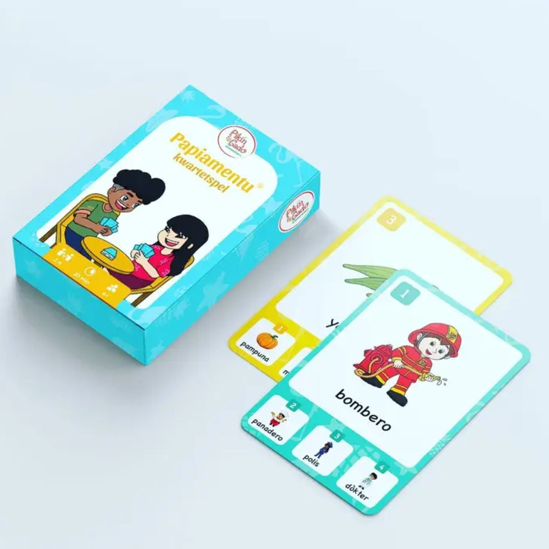Speel, leer en groei met Speelkaarten-Papiamentu Kwartetspel van Colourful Goodies - Inclusiviteit in elk detail.