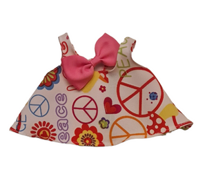 Poppenkleding Peace jurkje